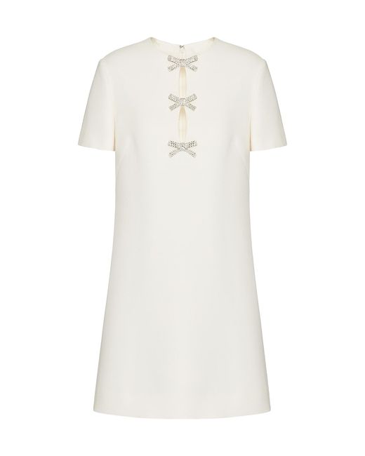 Valentino Garavani Embroidered Crepe Couture Short Dress