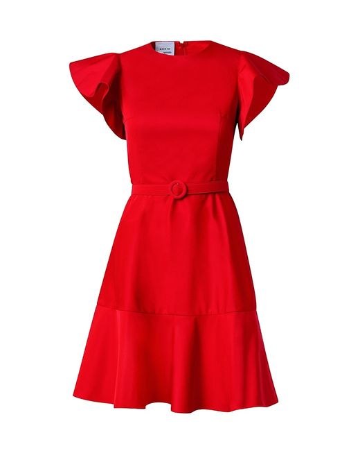 Akris Punto Cotton-Blend Belted Short-Sleeve Mini-Dress