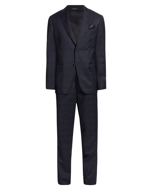 Saks Fifth Avenue COLLECTION Plaid Single-Breasted Slim-Fit Suit