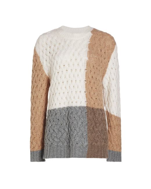 Naadam Colorblocked Wool Cashmere-Blend Sweater
