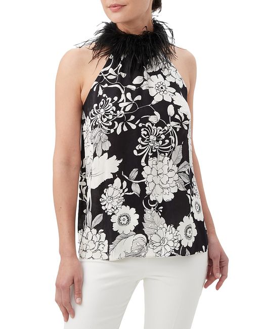Trina Turk Grand Feather-Embellished Top