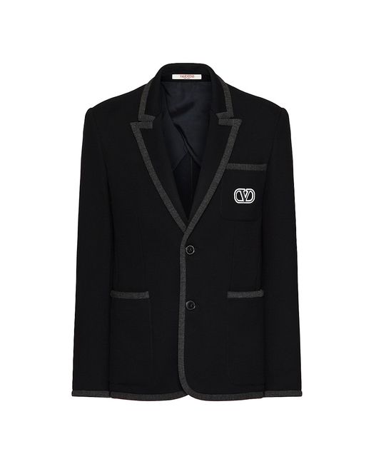 Valentino Garavani Single-Breasted Jersey Jacket With Vlogo Signature Patch