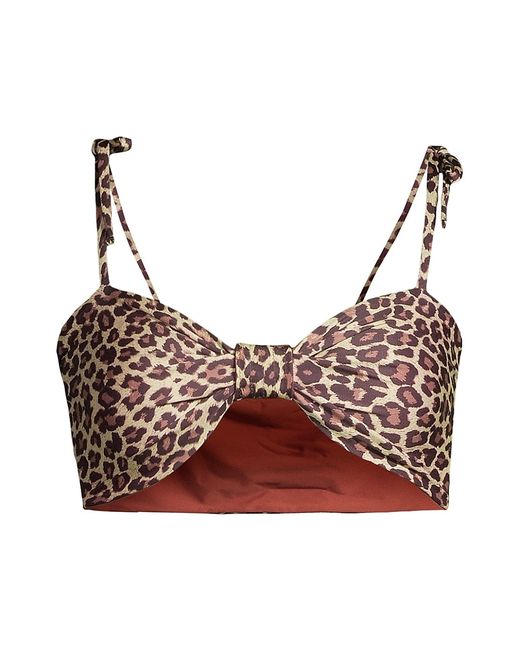Juan de Dios San Miguel Reversible Leopard-Print Bikini Top