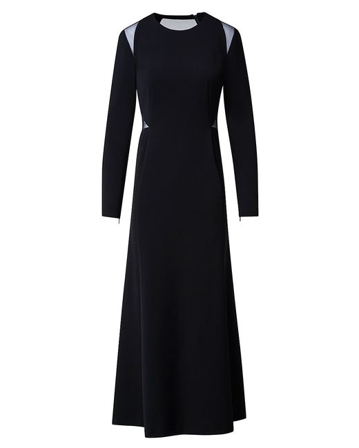 Akris Trapezoid-Inset Long-Sleeve Dress