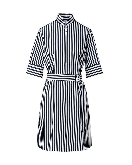 Akris Punto Striped Quarter-Zip Dress