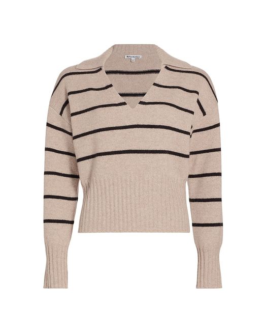 Reformation Beckie Striped Cashmere V-Neck Sweater
