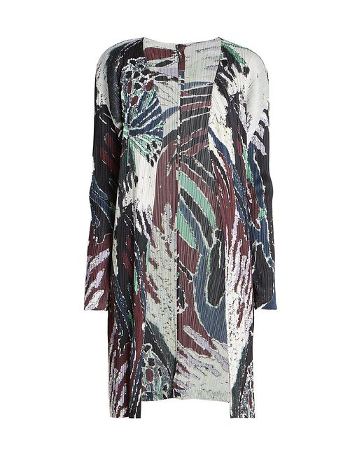 Pleats Please By Issey Miyake Frosty Forest Printed Cardigan