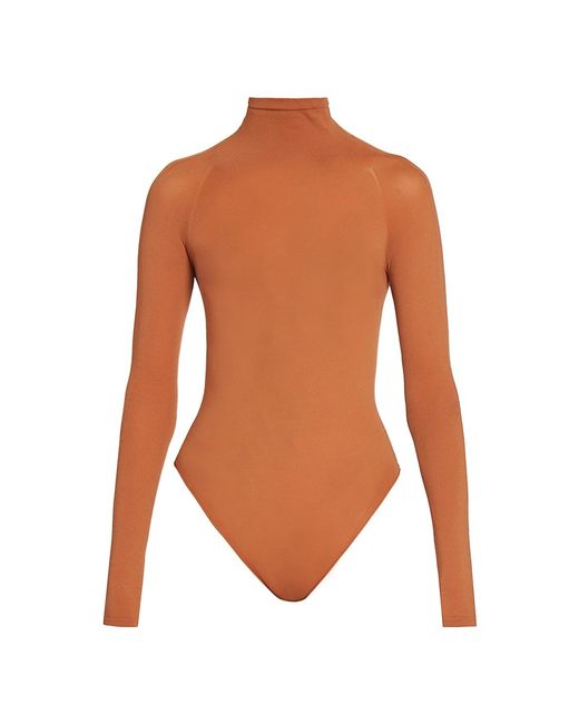 Alaïa String Long-Sleeve Turtleneck Bodysuit
