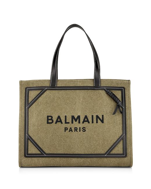 Balmain B-Army Canvas Shopper Tote Bag
