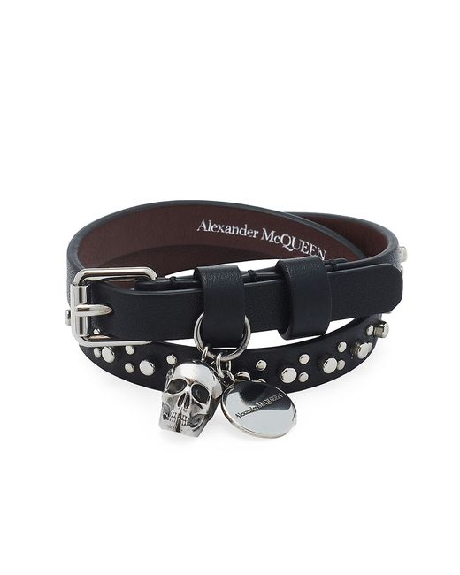 Alexander McQueen Double Wrap Leather Bracelet