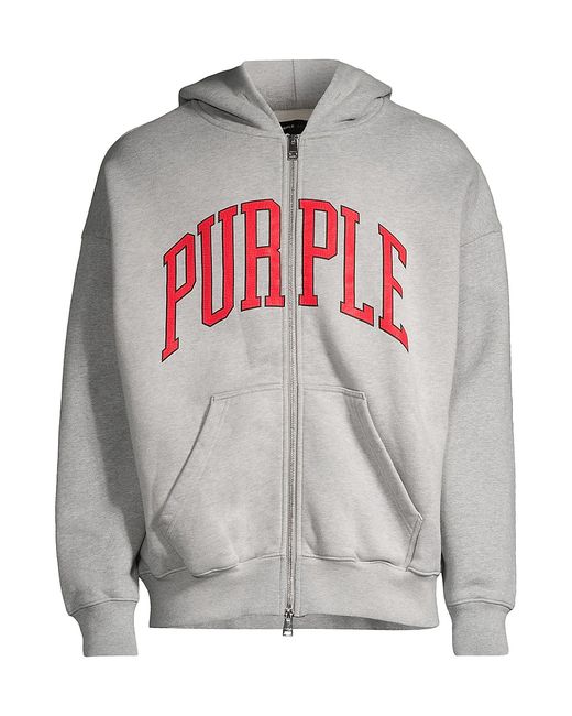 Purple Brand Logo Fleece Zip-Up Hoodie