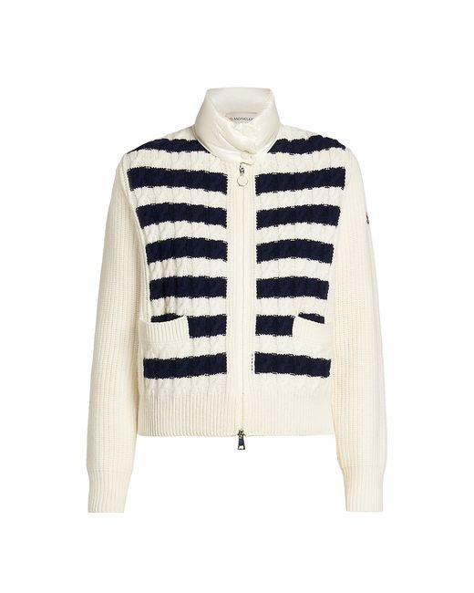 Moncler Striped Down Puffer Cardigan