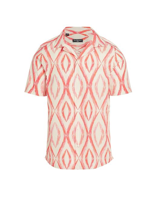 Saks Fifth Avenue Slim-Fit Wavy Print Short-Sleeve Shirt