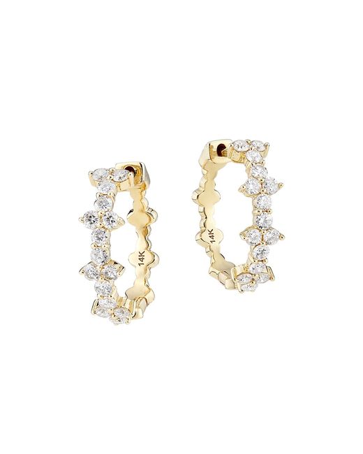 Saks Fifth Avenue Collection 14K 0.84 TCW Diamond Hoop Earrings