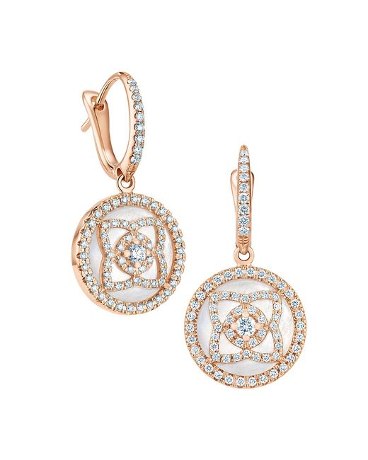 De Beers Jewellers Enchanted Lotus Diamond Mother Of Pearl Sleeper Earrings