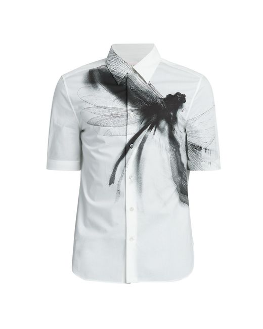 Alexander McQueen Dragonfly Short-Sleeve Button-Front Shirt