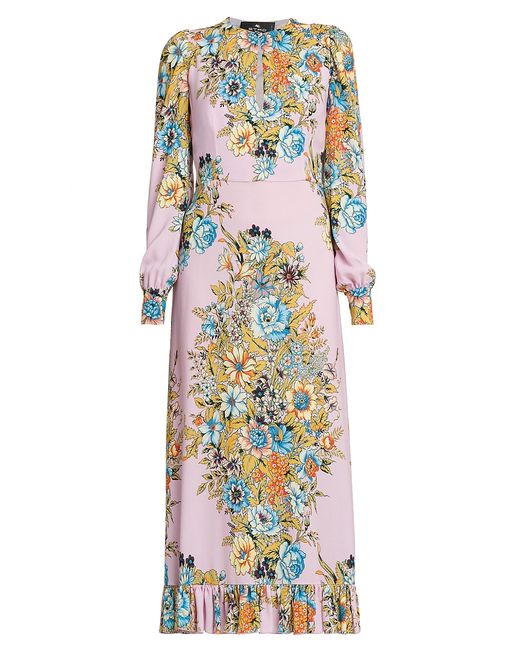 Etro Floral Cut-Out Midi-Dress