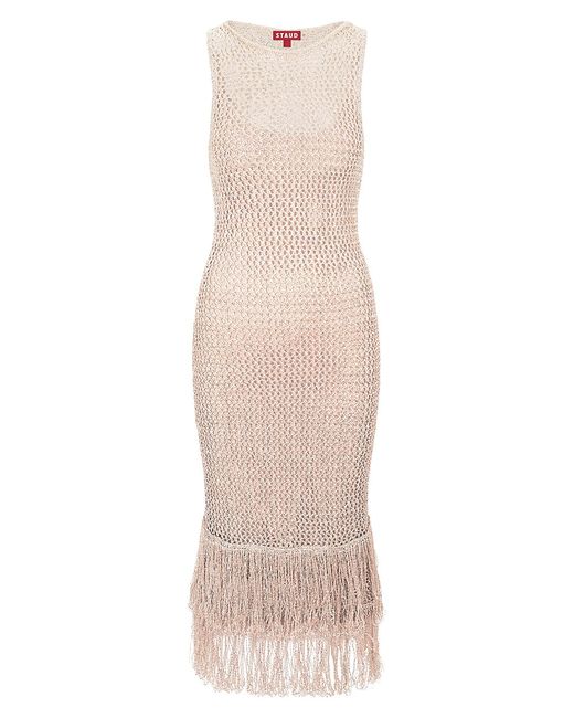 Staud Constanza Sequined Netted Maxi Dress