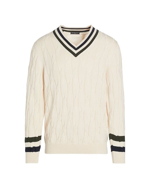 Saks Fifth Avenue Slim-Fit Varsity Stripe Cable-Knit Sweater