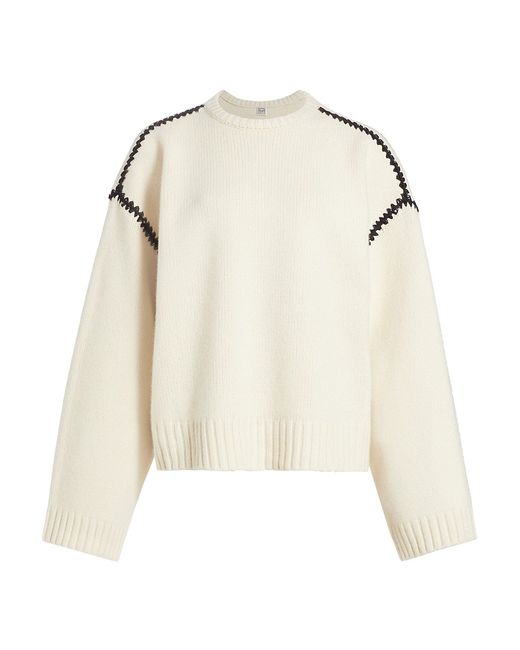 Totême Wool-Cashmere Embroidered Sweater