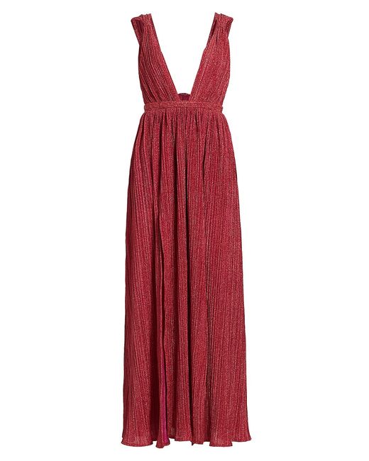Line & Dot Allure Shimmering Pleated Maxi Dress