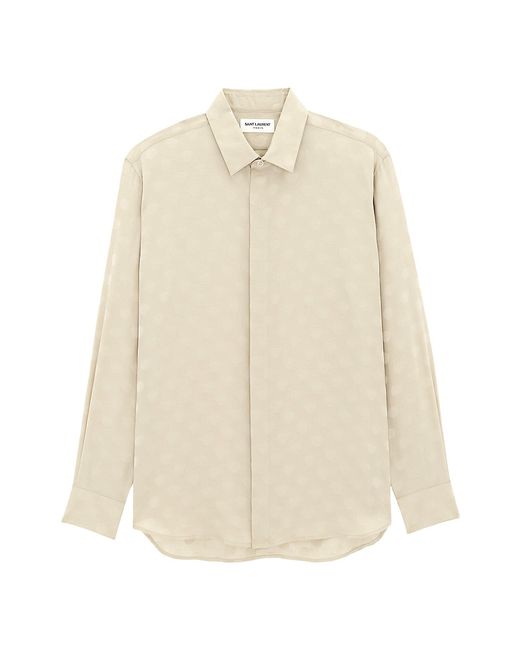 Saint Laurent Shirt Dotted Shiny And Matte Silk