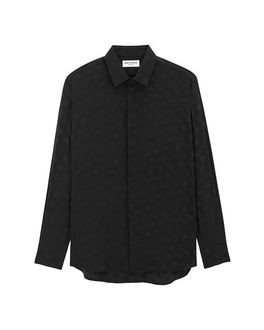 Saint Laurent Shirt Dotted Shiny And Matte Silk