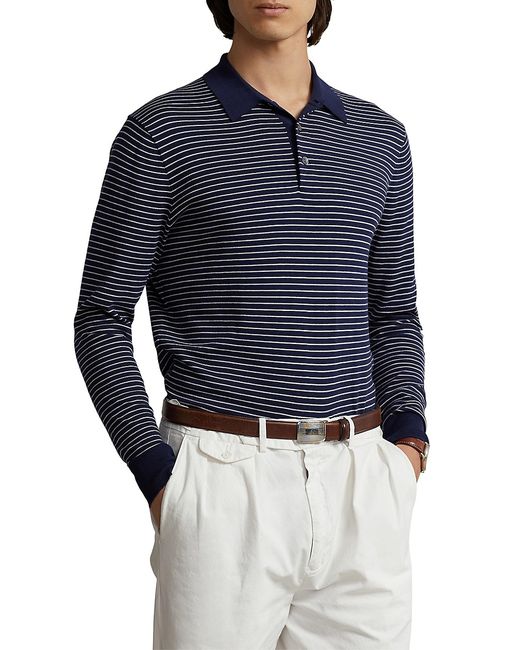 Polo Ralph Lauren Stripe Knit Long-Sleeve Polo Shirt