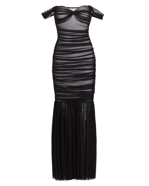 Norma Kamali Walter Off-The-Shoulder Fishtail Gown