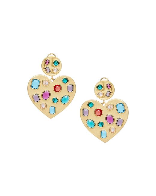 Lele Sadoughi Goldtone Crystal Heart Drop Earrings