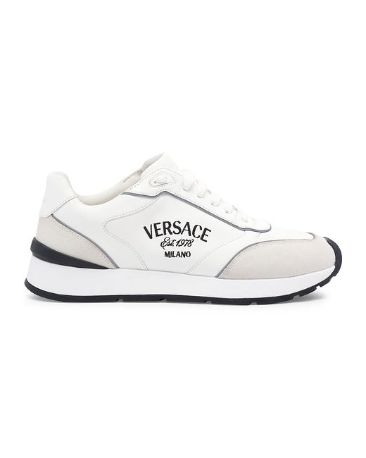 Versace Logo Low-Top Leather Sneakers