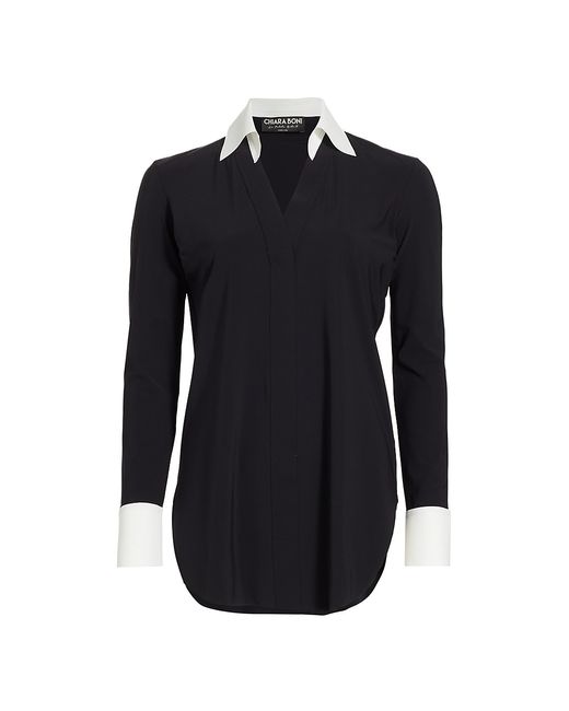 Chiara Boni La Petite Robe Atena Tailored Contrast-Trim Top Black