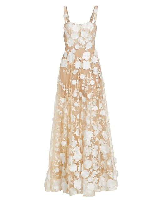 Bronx and Banco Jasmine Embroidered Floral Gown