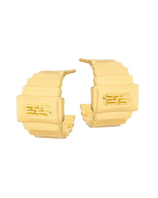 Gwen Beloti Jewelry Sol Tiered Block 18K-Gold-Plated Hoop Earrings