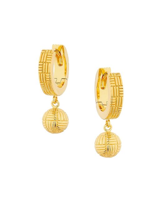 Gwen Beloti Jewelry Sol Woven Ball 18K-Gold-Plated Huggie Earrings
