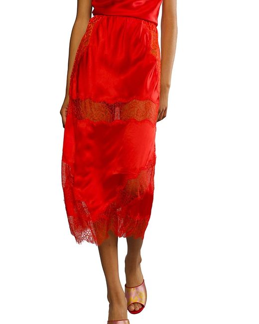 Cynthia Rowley Silk Paneled Midi-Skirt