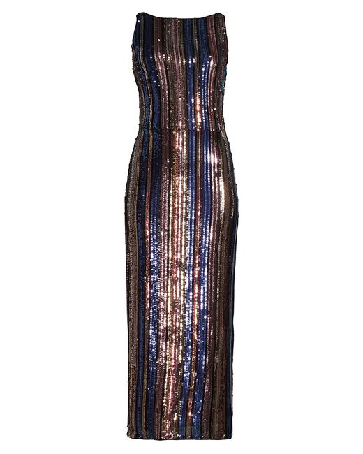 One33 Social Sequined Stripe Midi-Dress
