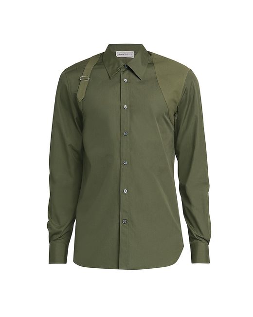 Alexander McQueen Harness Cotton Button-Front Shirt