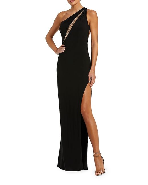 Mac Duggal Embellished Cut-Out One-Shoulder Gown