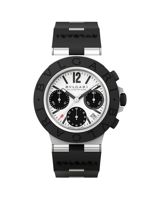 Bvlgari Two-Tone Aluminium-Titanium Chronograph Bracelet Watch