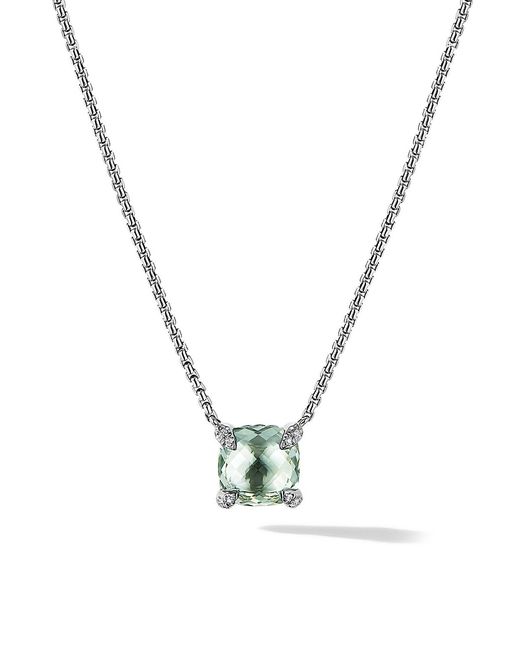 David Yurman Petite Chatelaine Pendant Necklace with Pave Diamonds
