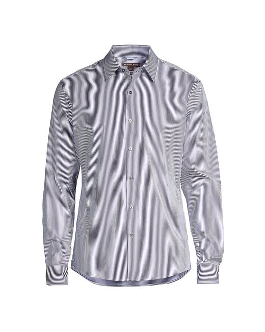 Michael Kors Striped Button-Front Slim-Fit Shirt