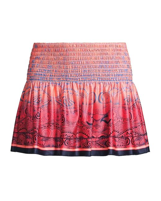 Lucky in Love Novelty Print Long Mythical Smocked Miniskirt