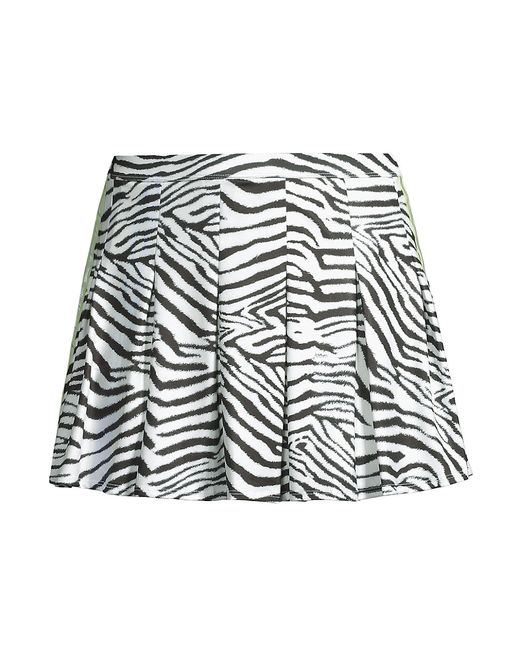 Lucky in Love Novelty Print Zebra Pleated Miniskirt