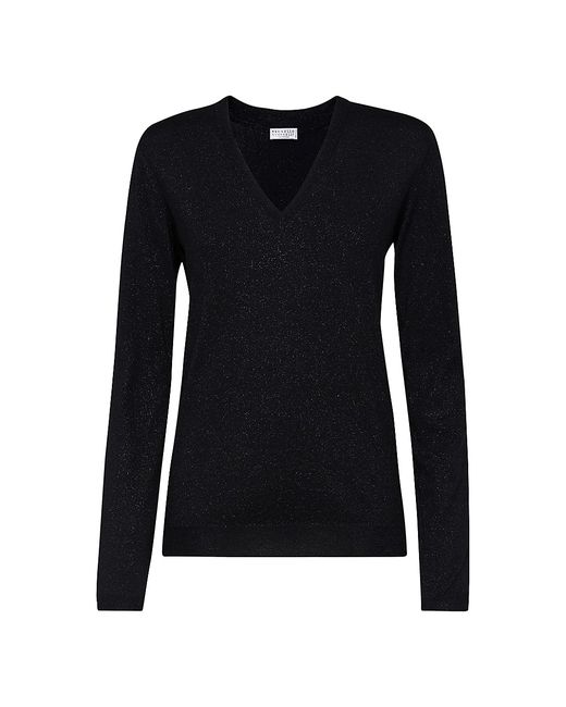 Brunello Cucinelli Cashmere And Silk Sparkling Lightweight Sweater