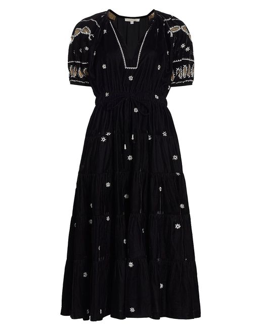 Love The Label Natalie Eyelet-Embroidered Midi-Dress