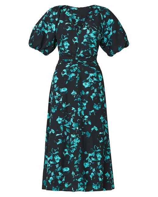Shoshanna Nala Puff-Sleeve Midi-Dress