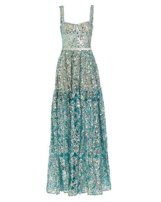 Bronx and Banco Midnight Sequined Tiered A-Line Gown
