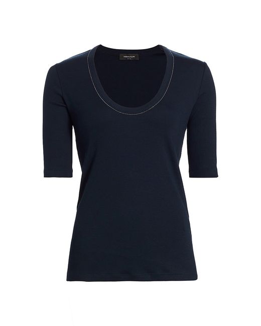 Fabiana Filippi Rib-Knit Jersey Short-Sleeve T-Shirt