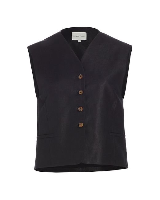 Loulou Studio Cotton Button-Front Vest